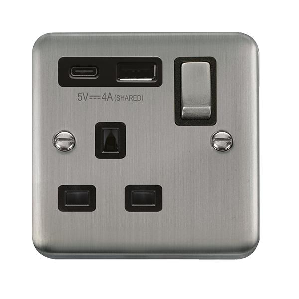 13A 1G AandC USB SS BK