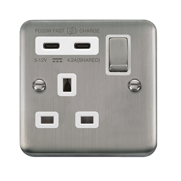 13A 1G AandC USB SS WH