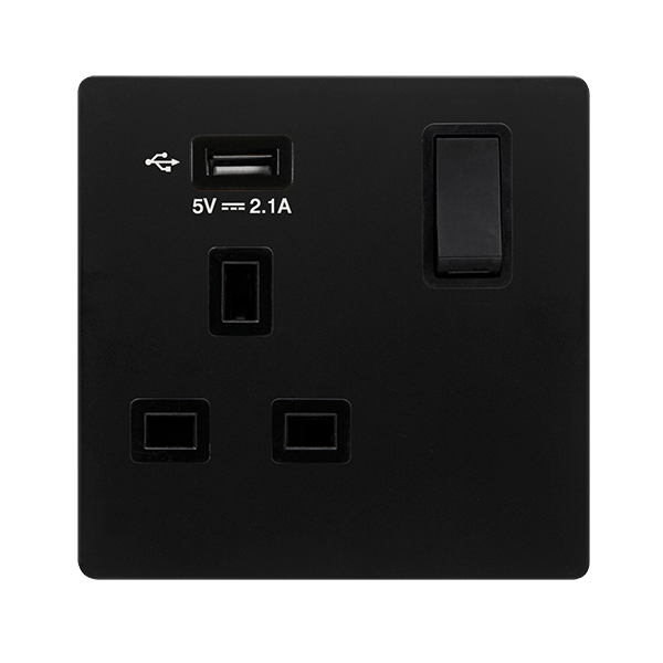 13A 1G USB SKT BK BK