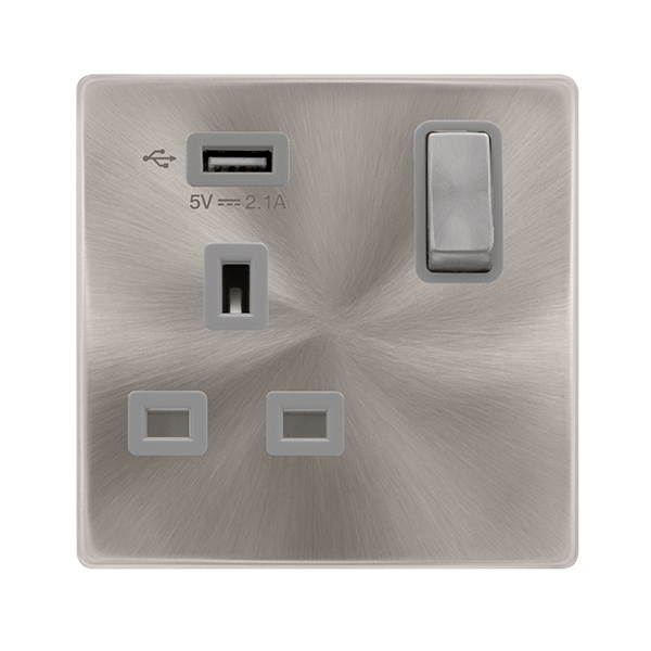 13A 1G USB SKT BS GY