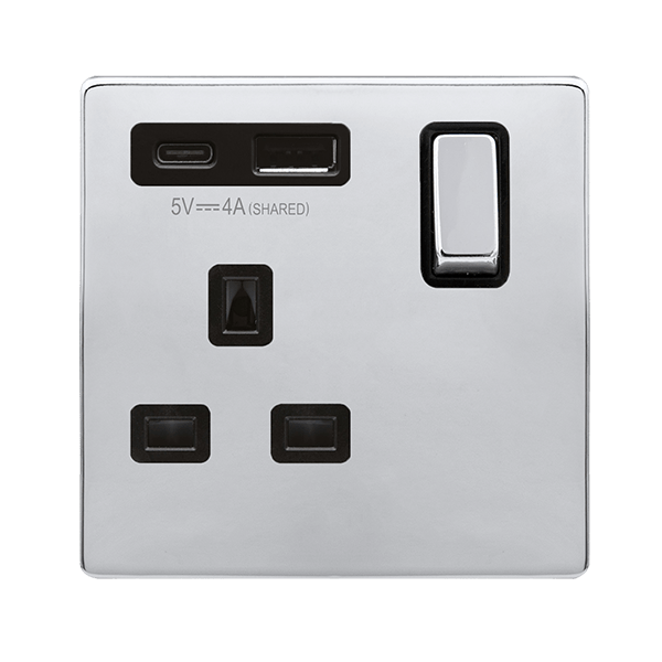 13A 1G AandC USB CH BK