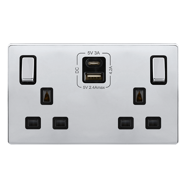 13A 2G AandC USB CH BK