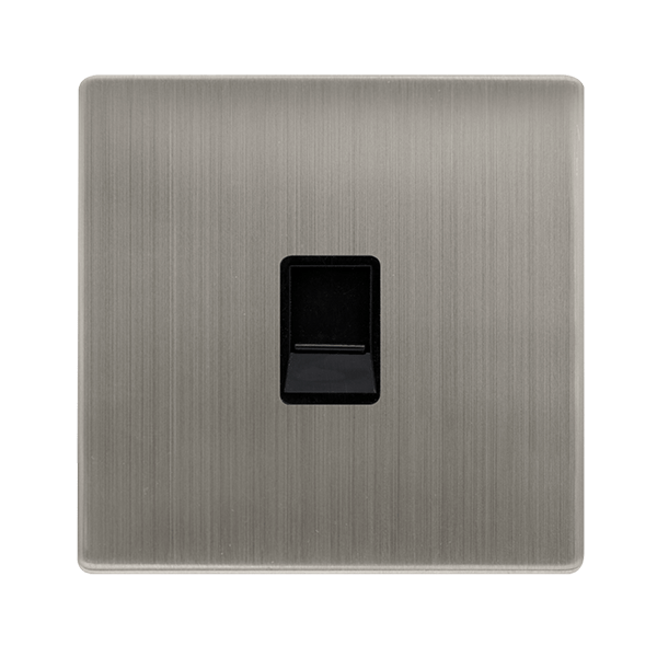 RJ11 OUTLET SS BK