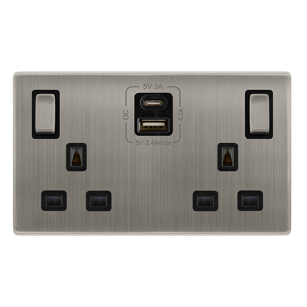 13A 2G AandC USB SS BK