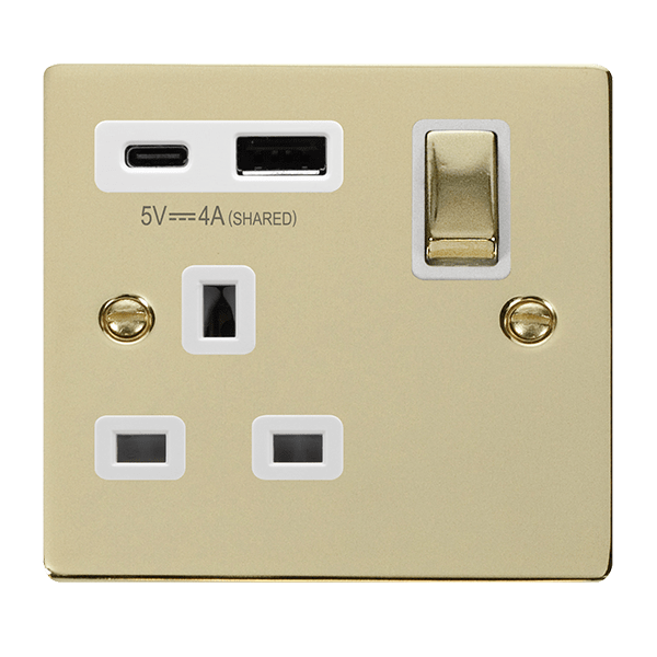 13A 1G AandC USB BR WH
