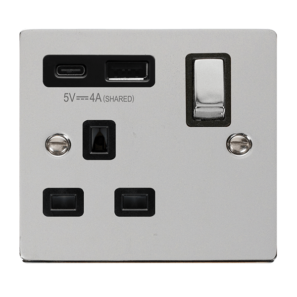 13A 1G AandC USB CH BK